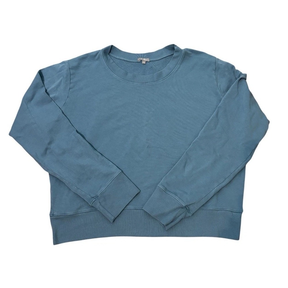 PJ Harlow Alyn Sweatshirt Womens M Blue French Terry Lounge Pullover Top